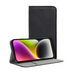   Tok álló, bőr hatású (FLIP, oldalra nyíló, asztali tartó funkció) FEKETE Samsung Galaxy S22 Plus 5G (SM-S906)