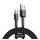 BASEUS CAFULE adatkábel (USB - microUSB, 2.4A, gyorstöltő 3.0, 100cm, cipőfűző) SZÜRKE/FEKETE