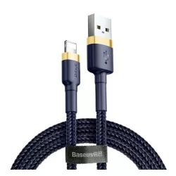   BASEUS CAFULE adatkábel (USB - lightning, 1.5A, gyorstöltő 3.0, 200cm, cipőfűző) SÖTÉTKÉK