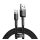 BASEUS CAFULE adatkábel (USB - Type-C, 2A, PD gyorstöltő 3.0, 300cm, cipőfűző) FEKETE/SZÜRKE