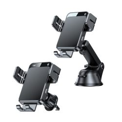   JOYROOM autós tartó (műszerfalra, szellőzőre, tapadókorongos, gravitációs, 15W, wireless) FEKETE