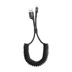   BASEUS adatkábel (USB - lightning, 2A, 100cm, spirálkábel) FEKETE
