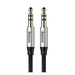   BASEUS YIVEN M30 audió kábel (3.5mm jack - 3.5mm jack, 100cm, cipőfűző) FEKETE