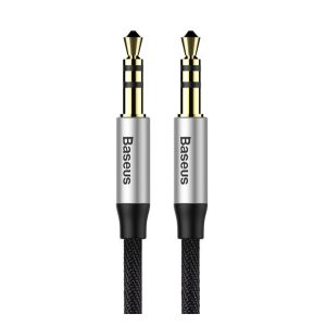 BASEUS YIVEN M30 audió kábel (3.5mm jack - 3.5mm jack, 150cm, cipőfűző) FEKETE