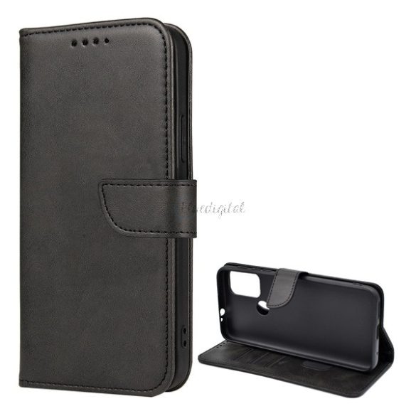 Tok álló, bőr hatású (FLIP, oldalra nyíló, asztali tartó funkció, prémium) FEKETE Motorola Moto G3 (XT1540), Motorola Moto G10 (XT2127), Motorola Moto G20 (XT2128)