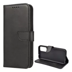   Tok álló, bőr hatású (FLIP, oldalra nyíló, asztali tartó funkció, prémium) FEKETE Oppo Reno 5 5G