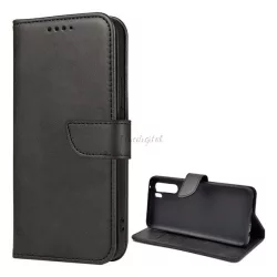   Tok álló, bőr hatású (FLIP, oldalra nyíló, asztali tartó funkció, prémium) FEKETE Oppo A91