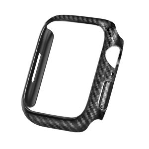 Műanyag keret (BUMPER, ütésállóság, karbon minta) FEKETE Apple Watch Series 7 45mm