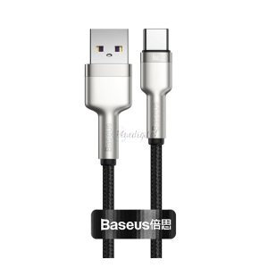 BASEUS CAFULE adatkábel (USB - Type-C, 11V/6A, 66W, PD gyorstöltő, 25cm, cipőfűző) FEKETE