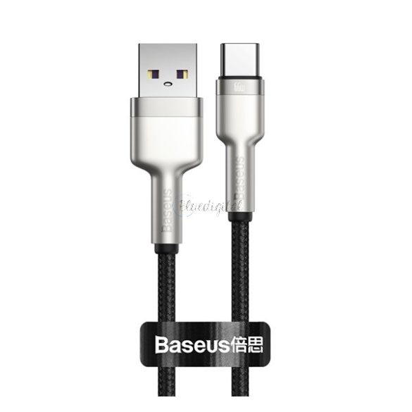 BASEUS CAFULE adatkábel (USB - Type-C, 11V/6A, 66W, PD gyorstöltő, 25cm, cipőfűző) FEKETE