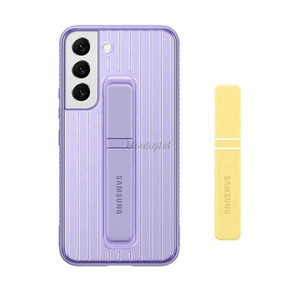 SAMSUNG műanyag telefonvédő (dupla rétegű, gumírozott, asztali tartó funkció) LILA Samsung Galaxy S22 Plus 5G (SM-S906)