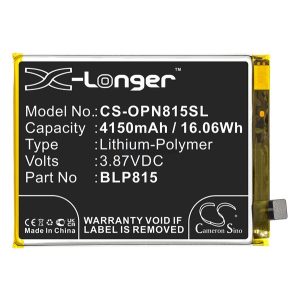 CAMERON SINO Li-Polymer akku (3,87V / 4150 mAh, Oneplus BLP815 kompatibilis) OnePlus Nord N10 5G