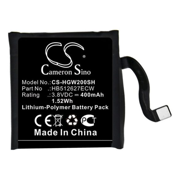 CAMERON SINO Li-Polymer akku (3,8V / 400 mAh, Huawei HB512627ECW kompatibilis) Huawei Watch 2, Huawei Watch 2 Pro