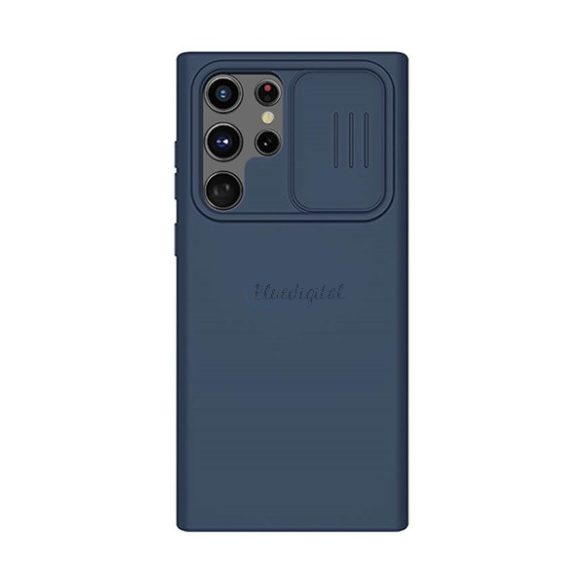 NILLKIN CAMSHIELD SILKY szilikon telefonvédő (matt, mikrofiber plüss belső, kamera védelem, környezetbarát) SÖTÉTKÉK Samsung Galaxy S22 Ultra 5G (SM-S908)