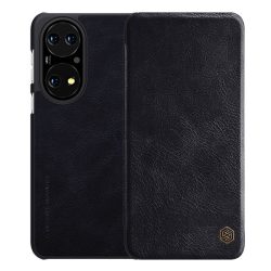   NILLKIN QIN tok álló, bőr hatású (FLIP, oldalra nyíló, bankkártya tartó) FEKETE Huawei P50