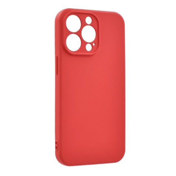 Szilikon telefonvédő (matt, mikrofiber plüss karcolásmentesítő belső, prémium) PIROS Apple iPhone 13 Pro