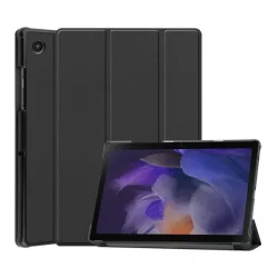   Tok álló, bőr hatású (aktív FLIP, oldalra nyíló, TRIFOLD, asztali tartó) FEKETE Samsung Galaxy Tab A8 10.5 WIFI (2021) SM-X200, Samsung Galaxy Tab A8 10.5 LTE (2021) SM-X205