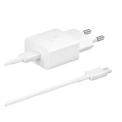   SAMSUNG hálózati töltő Type-C aljzat (15W, PD gyorstöltő + Type-C kábel) FEHÉR