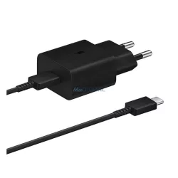   SAMSUNG hálózati töltő Type-C aljzat (45W, PD gyorstöltő + Type-C kábel, 180cm) FEKETE