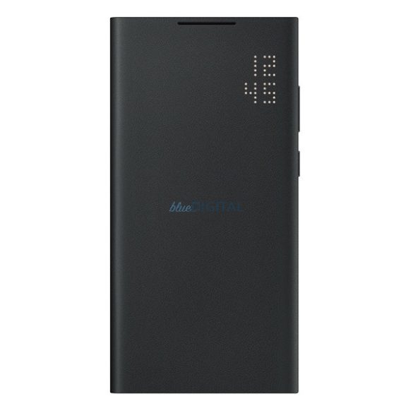 SAMSUNG tok álló (aktív FLIP, oldalra nyíló, kártyazseb, LED kijelzés) FEKETE Samsung Galaxy S22 Ultra 5G (SM-S908)