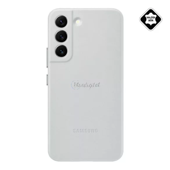 SAMSUNG műanyag telefonvédő (valódi bőr hátlap) VILÁGOSSZÜRKE Samsung Galaxy S22 5G (SM-S901)