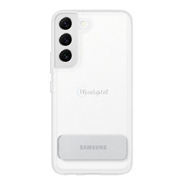 SAMSUNG műanyag telefonvédő (dupla rétegű, gumírozott, asztali tartó funkció) ÁTLÁTSZÓ Samsung Galaxy S22 5G (SM-S901)