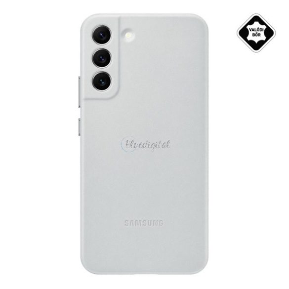 SAMSUNG műanyag telefonvédő (valódi bőr hátlap) VILÁGOSSZÜRKE Samsung Galaxy S22 Plus 5G (SM-S906)