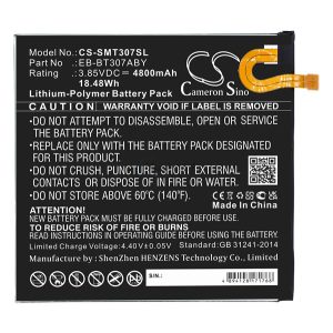 CAMERON SINO Li-Polymer akku (3,85V / 4800 mAh, Samsung EB-BT307ABY kompatibilis) FEKETE Samsung Galaxy Tab A 8.4 (2020)