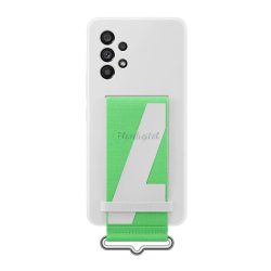   SAMSUNG szilikon telefonvédő (matt, beépített szíj) FEHÉR Samsung Galaxy A53 (SM-A536) 5G