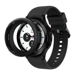 SPIGEN LIQUID AIR szilikon óra keret (közepesen ütésálló) FEKETE Samsung Galaxy Watch 4 Classic 46 mm (SM-R890)