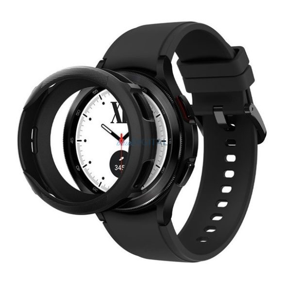 SPIGEN LIQUID AIR szilikon óra keret (ütésállóság) FEKETE Samsung Galaxy Watch 4 Classic 42 mm (SM-R880)