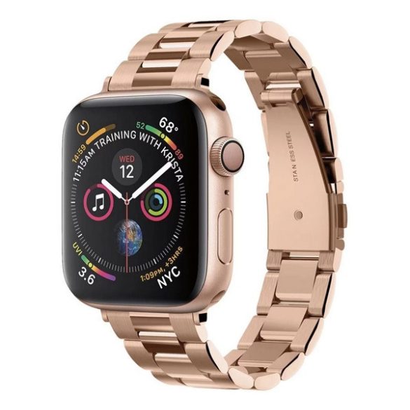 SPIGEN MODERN FIT pótszíj (egyedi méret, kicsi, fém) ROZÉARANY Apple Watch Series SE 40mm, Watch Series SE 2 40mm, Watch Series 9 41mm