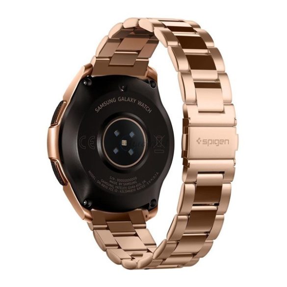 SPIGEN MODERN FIT pótszíj (univerzális, 20 mm fém, állítható) ROZÉARANY Samsung Galaxy Watch 3 41mm (SM-R850), Realme Watch, Samsung Galaxy Watch 42mm (SM-R810N), Huawei Watch GT 3 42mm, Huawe