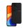 Műanyag telefonvédő (szilikon keret, közepesen ütésálló, beépített fémlemez, bőr hatású hátlap, csíkos minta) FEKETE Xiaomi Redmi 9