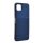 Műanyag telefonvédő (szilikon keret, közepesen ütésálló, beépített fémlemez, bőr hatású hátlap, csíkos minta) SÖTÉTKÉK Samsung Galaxy A22 5G (SM-A226)