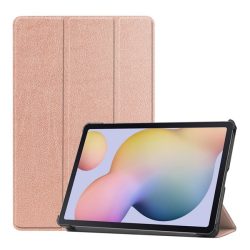   Tok álló, bőr hatású (FLIP, oldalra nyíló, TRIFOLD, asztali tartó) ROZÉARANY Samsung Galaxy Tab S7 WIFI (SM-T870), Samsung Galaxy Tab S7 LTE (SM-T875), Samsung Galaxy Tab S7 LTE 5G (SM-T876), Samsung Galaxy Tab S8 WIFI (SM-X700), Samsung Galaxy Ta