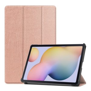 Tok álló, bőr hatású (FLIP, oldalra nyíló, TRIFOLD, asztali tartó) ROZÉARANY Samsung Galaxy Tab S7 WIFI (SM-T870), Samsung Galaxy Tab S7 LTE (SM-T875), Samsung Galaxy Tab S7 LTE 5G (SM-T876), Samsung Galaxy Tab S8 WIFI (SM-X700), Samsung Galaxy Ta