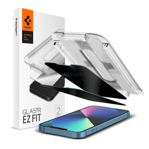 SPIGEN EZ FIT képernyővédő üveg 2db (2.5D, karcálló, betekintés elleni védelem, 0.2mm, 9H) ÁTLÁTSZÓ Apple iPhone 13, Apple iPhone 13 Pro, Apple iPhone 14