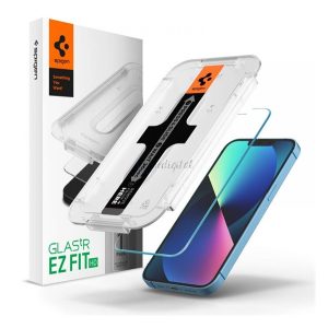 SPIGEN EZ FIT HD képernyővédő üveg (2.5D, tokbarát, ultravékony, 0.2mm, 9H + segédkeret) ÁTLÁTSZÓ Apple iPhone 13 Pro Max