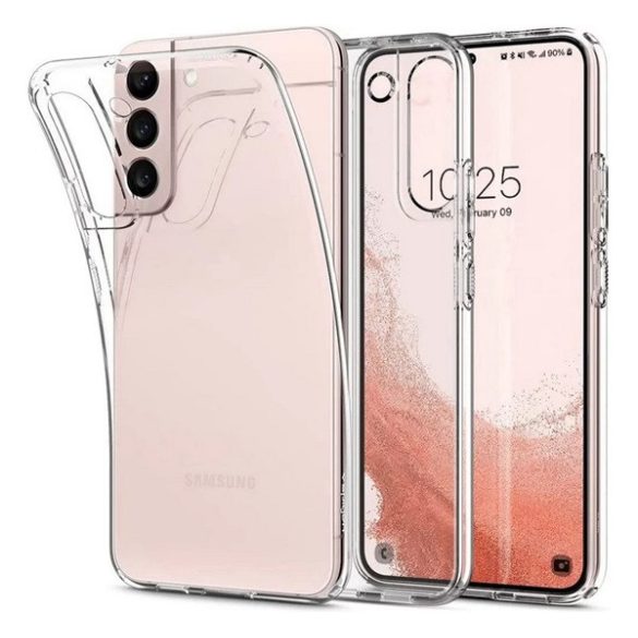 SPIGEN LIQUID CRYSTAL szilikon telefonvédő (közepesen ütésálló, légpárnás sarok) ÁTLÁTSZÓ Samsung Galaxy S22 5G (SM-S901)