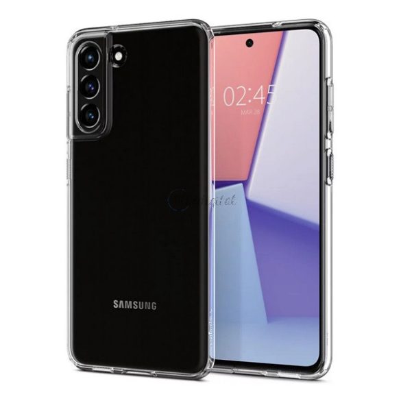 SPIGEN LIQUID CRYSTAL szilikon telefonvédő (közepesen ütésálló, légpárnás sarok) ÁTLÁTSZÓ Samsung Galaxy S21 FE (SM-G990)
