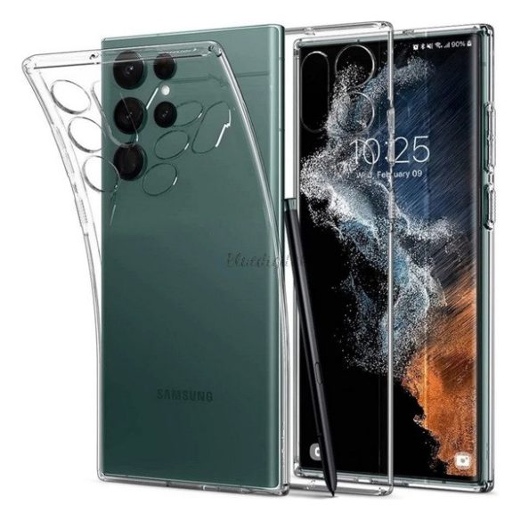 SPIGEN LIQUID CRYSTAL szilikon telefonvédő (közepesen ütésálló, légpárnás sarok) ÁTLÁTSZÓ Samsung Galaxy S22 Ultra 5G (SM-S908)