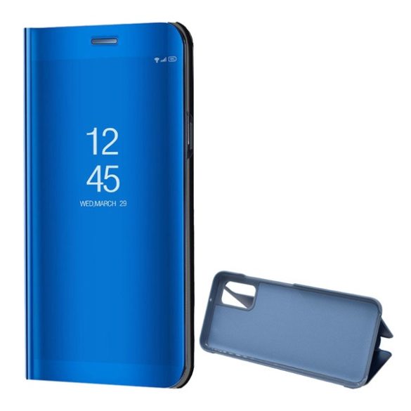 Tok álló (aktív flip, oldalra nyíló, asztali tartó funkció, tükrös felület, Mirror View Case) KÉK Samsung Galaxy A03s (SM-A037F)
