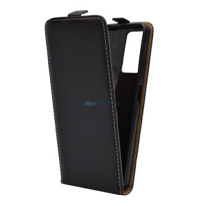 Tok álló, bőr hatású (FLIP, lefelé nyíló, szilikon tartó) FEKETE Xiaomi Redmi Note 11 Pro