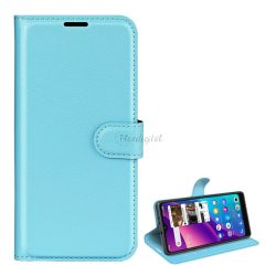   Tok álló, bőr hatású (FLIP, oldalra nyíló, asztali tartó funkció, prémium) VILÁGOSKÉK TCL 306, TCL 306 Cruz Lite