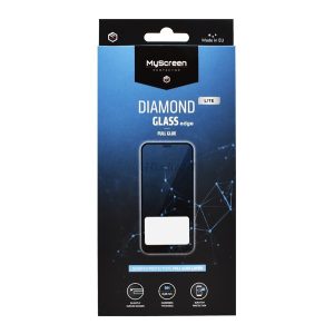 MYSCREEN DIAMOND GLASS LITE EDGE képernyővédő üveg (2.5D full glue, íves, karcálló, 0.33 mm, 9H) FEKETE Realme C35