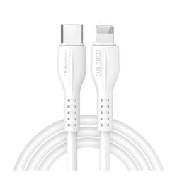   DUX DUCIS K-V adatkábel (Type-C - lightning, 20W, 2.4A, PD gyorstöltő, 100cm) FEHÉR