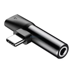   BASEUS audió adapter (3.5mm jack+Type-C aljzat - Type-C) FEKETE