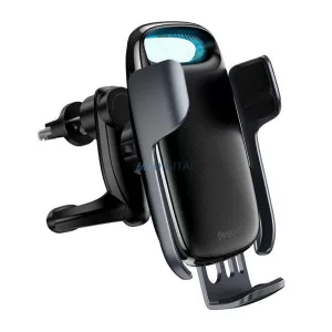 BASEUS MILKY WAY autós tartó (szellőzőre, gravitációs, 15W, wireless, LED jelzés) FEKETE