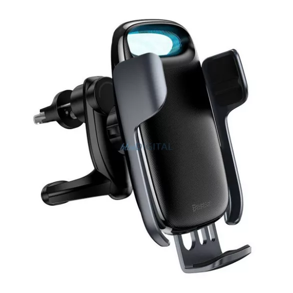 BASEUS MILKY WAY autós tartó (szellőzőre, gravitációs, 15W, wireless, LED jelzés) FEKETE